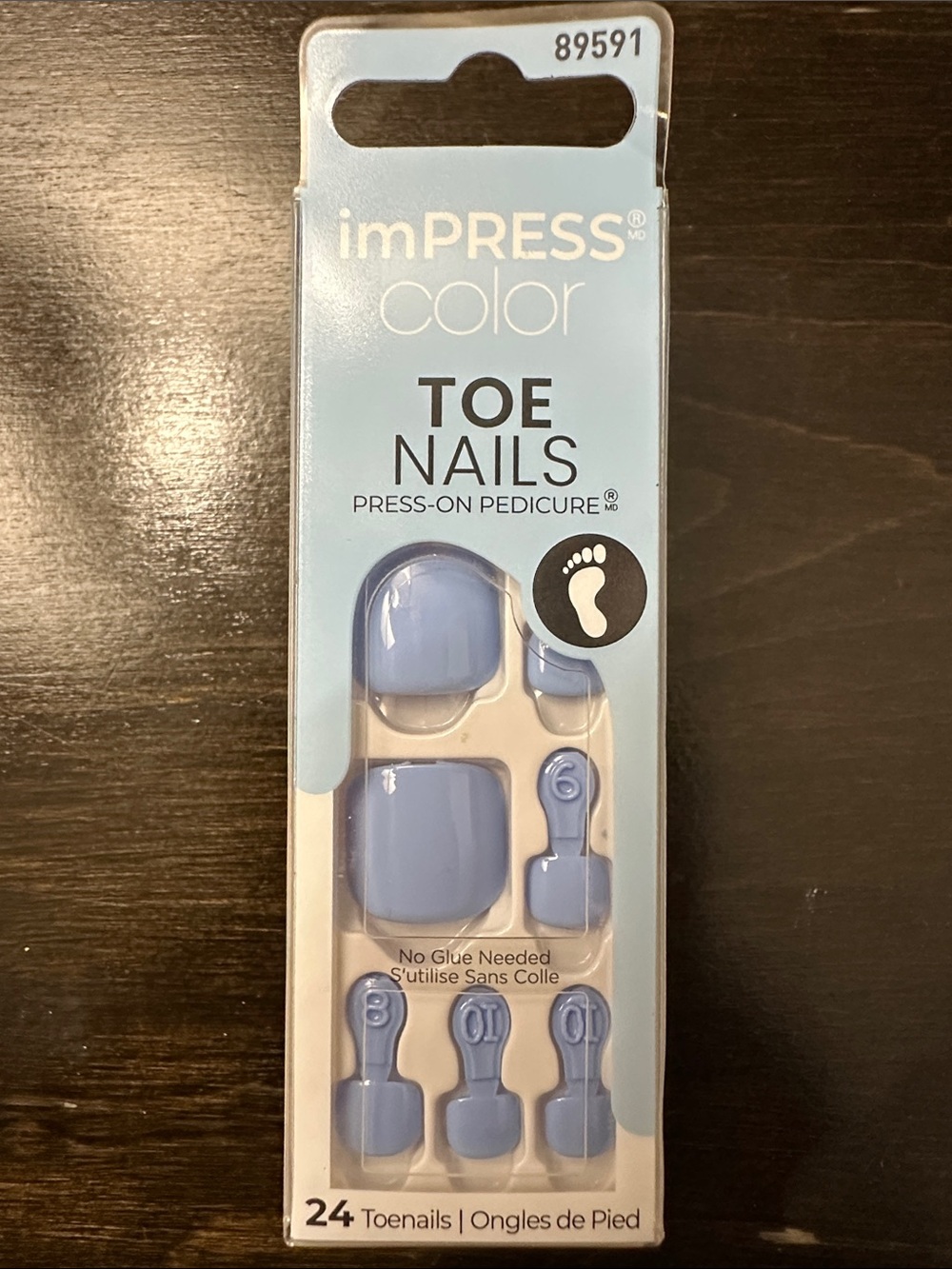 imPRESS Periwinkle Blue Press-On Toe Nails